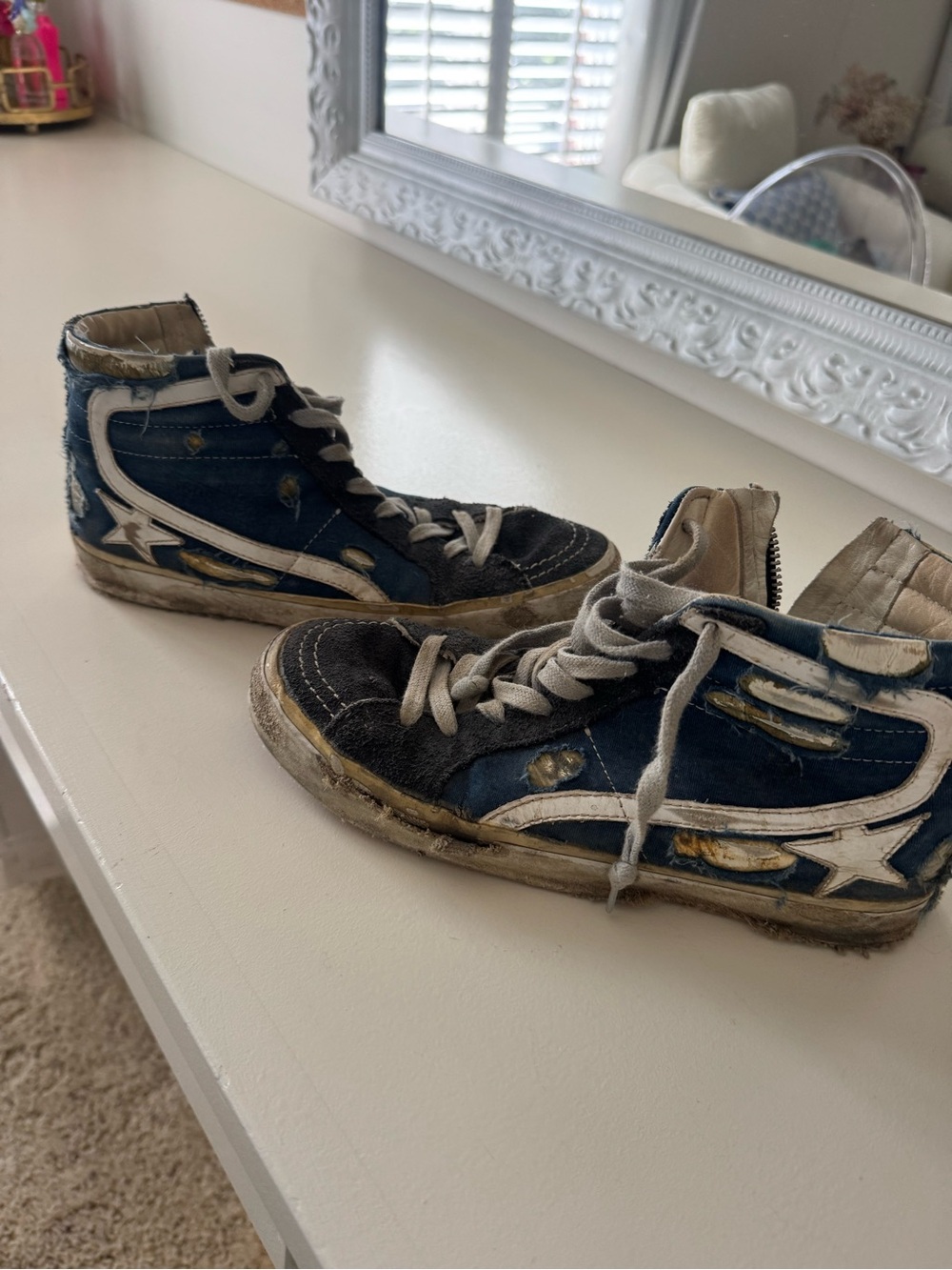 Authentic golden goose  High-Top Sneakers in Navy and White